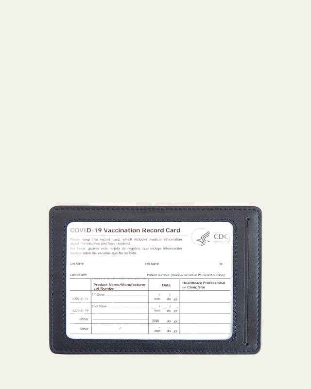 Personalized Leather Vaccine Card Holder